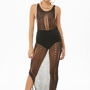 Metallic knit maxi dress